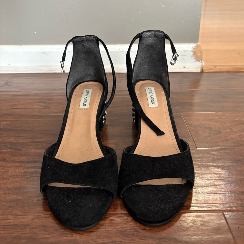 Steve Madden Black Suede Heels